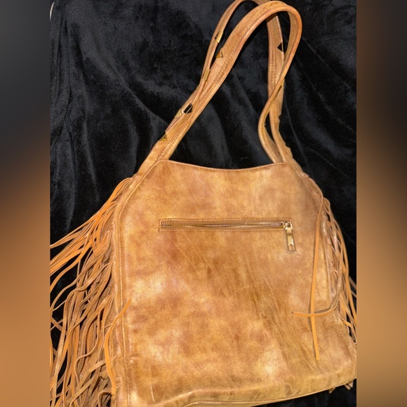 STEVEN-BY STEVE MADDEN GOLD STUD FRINGE HANDBAG - Picture 13 of 15